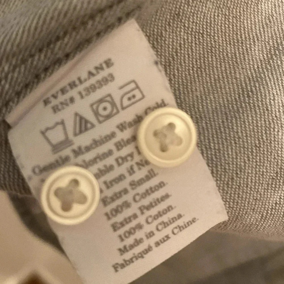 Everlane gray Oxford style button down 100% cotton womens shirt xs - Picture 3 of 8